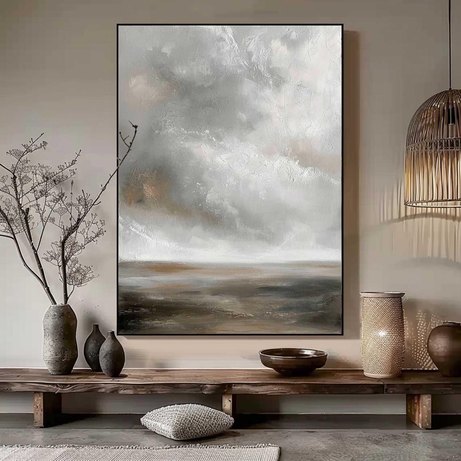 Retro Landscape Oil Painting Rustic Retro Decor Classic Coastal Wall Decor Rustic River Oil Painting