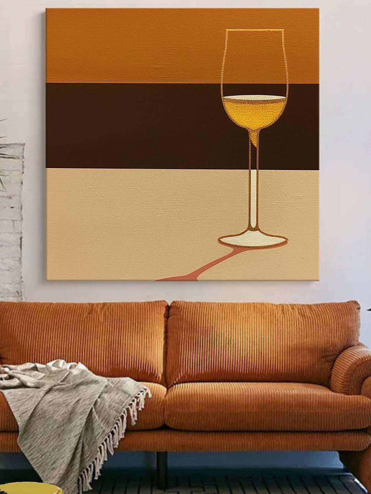 Minimalist Beige And Brown Retro Wall Art Mid Century Wall Artwork Mid Century Square Painting