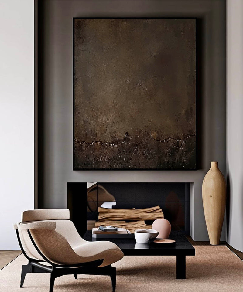 Large Brown Minimalist Abstract Painting Brown Original Abstract Painting Modern Brown Abstract Painting