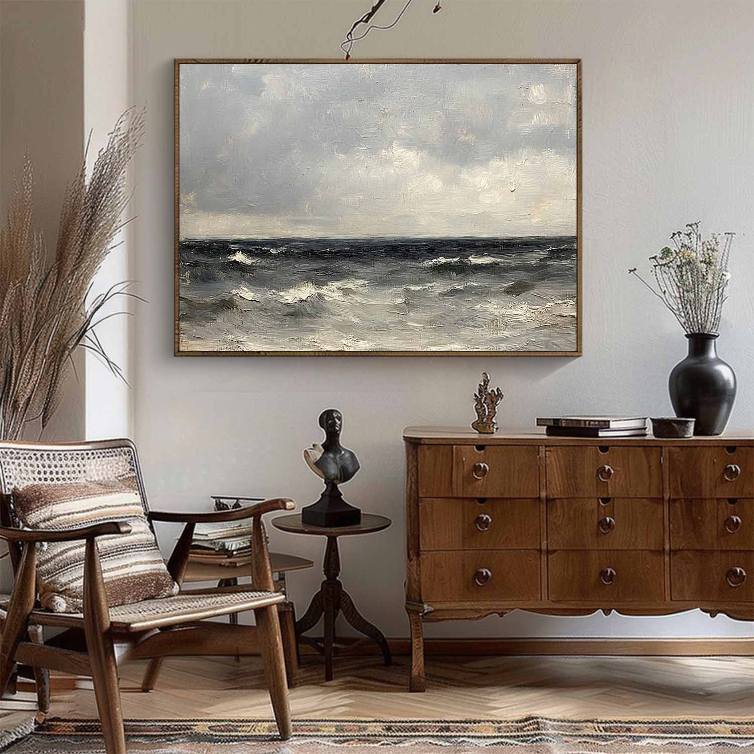 Vintage Summer Beach Painting Vintage Seascape Art Painting Vintage Seascape Landscape Wall Art