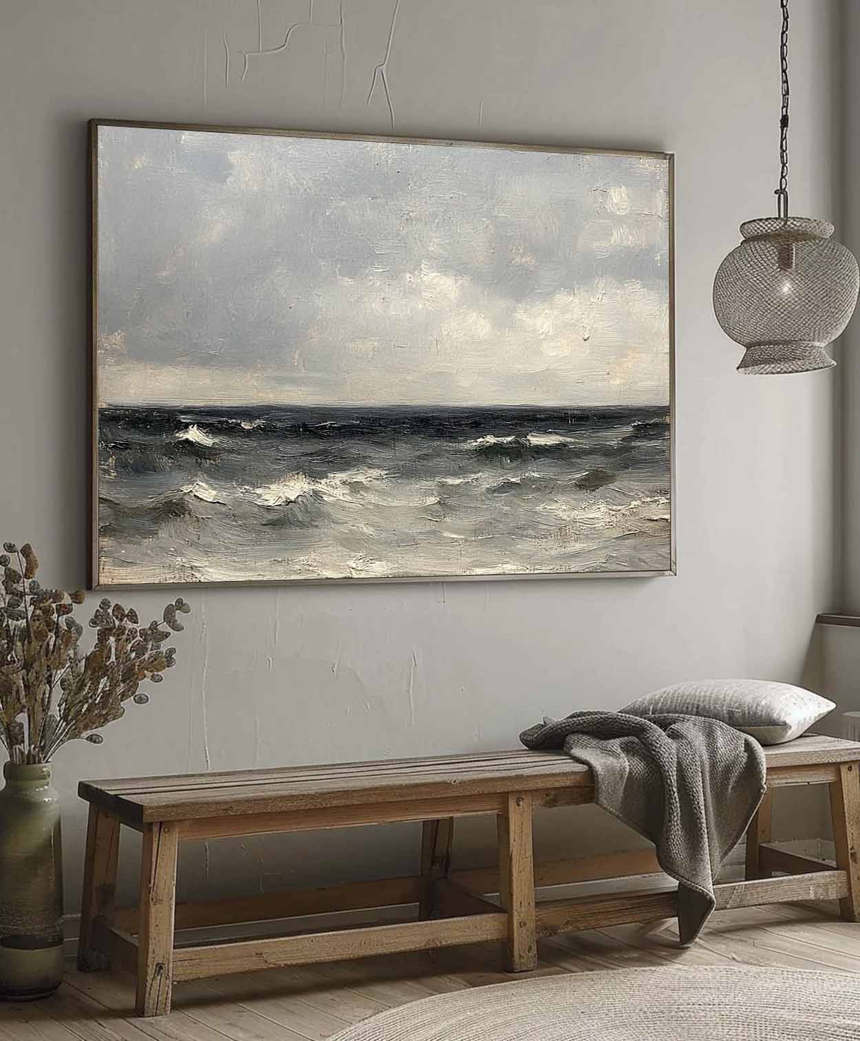 Vintage Summer Beach Painting Vintage Seascape Art Painting Vintage Seascape Landscape Wall Art