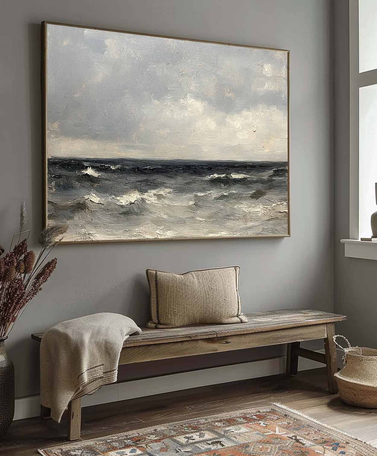 Vintage Summer Beach Painting Vintage Seascape Art Painting Vintage Seascape Landscape Wall Art