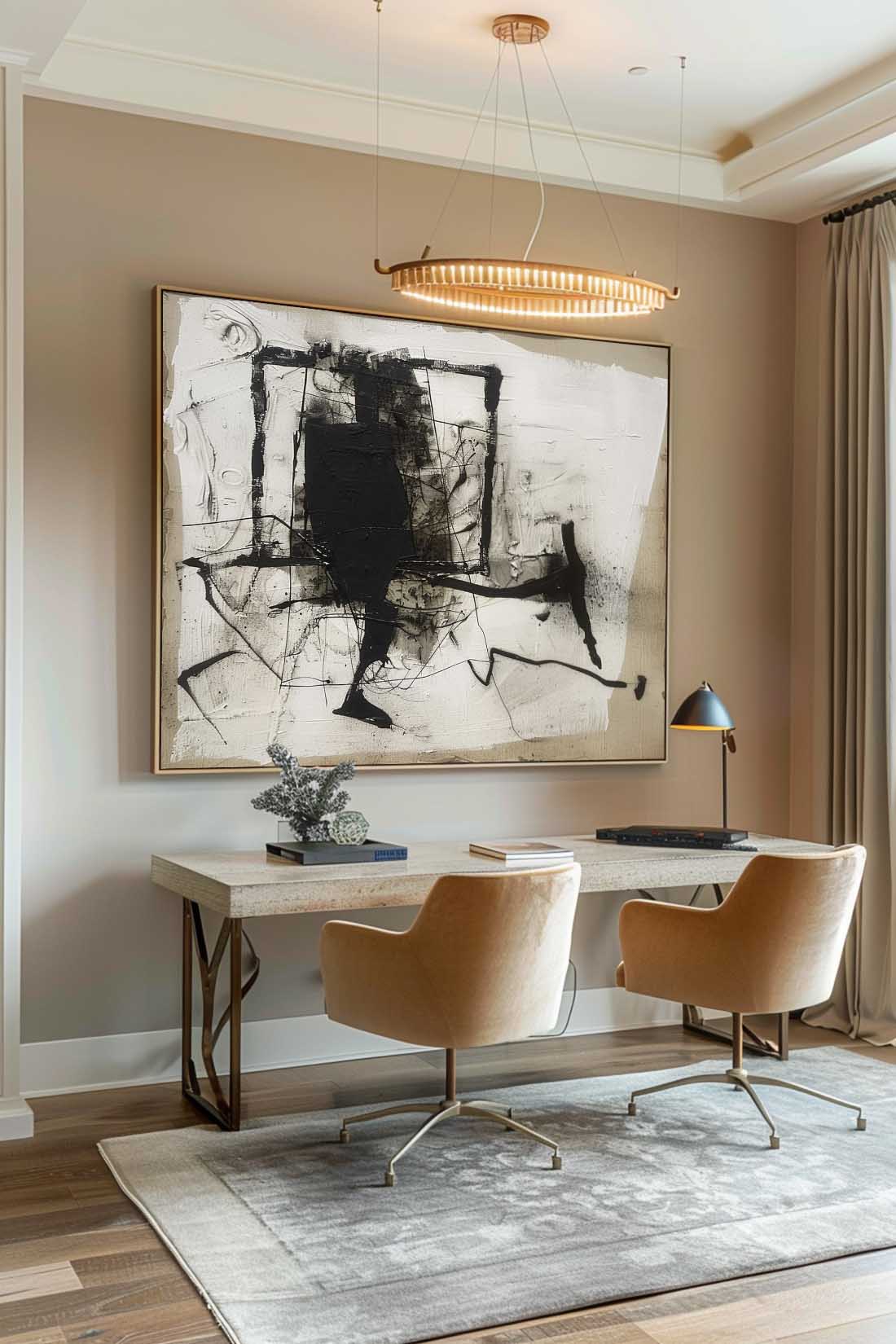 Vintage Black And White Abstract Canvas Painting Black Abstract Walking Man Oil Painting Large Black Abstract Painting