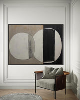 Minimalist Circle Black And White Wall Art Black Abstract Art Original Black White Wall Art