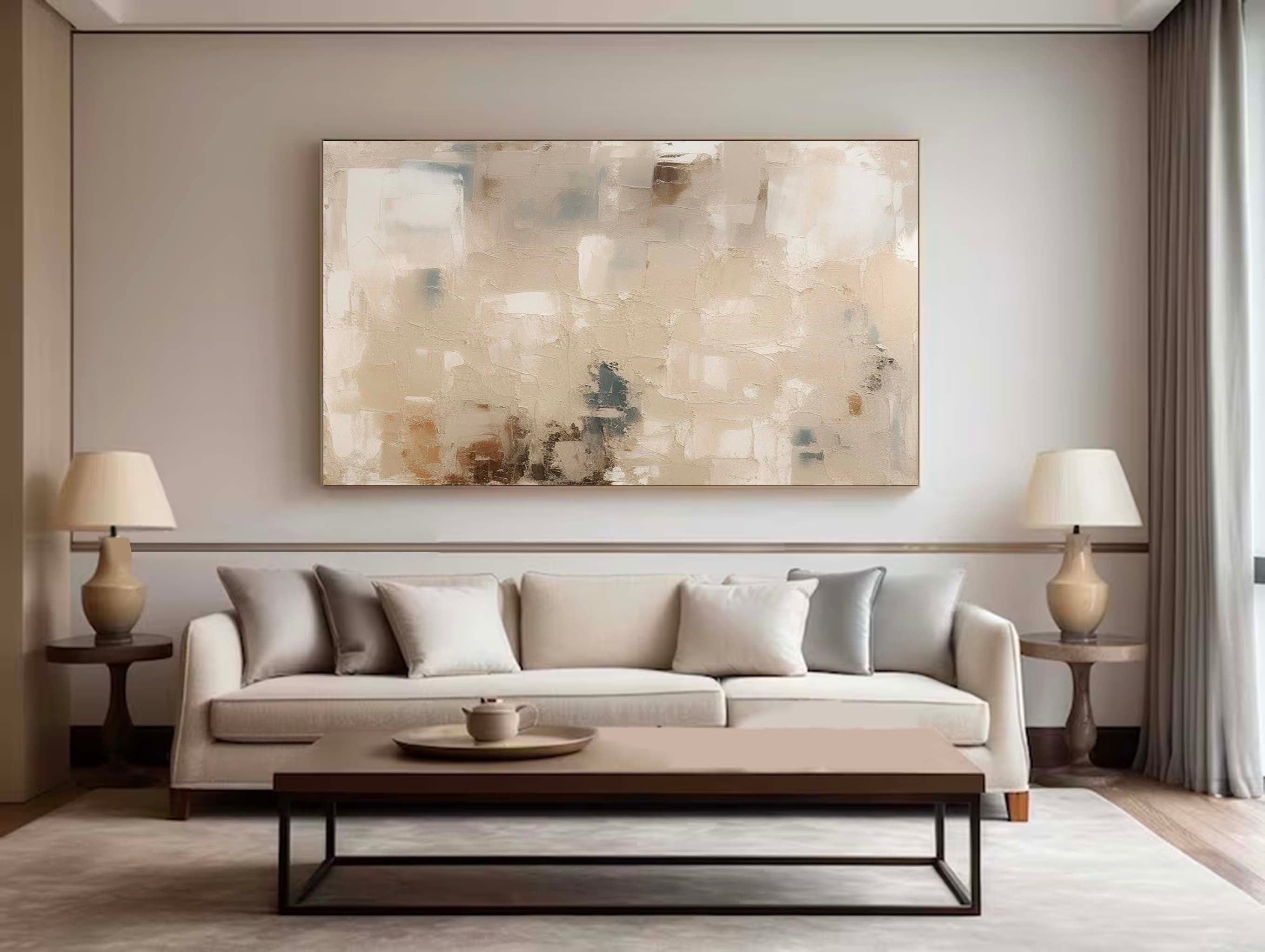 Minimalist Beige Canvas Art Large Minimalist Beige Canvas Painting ...