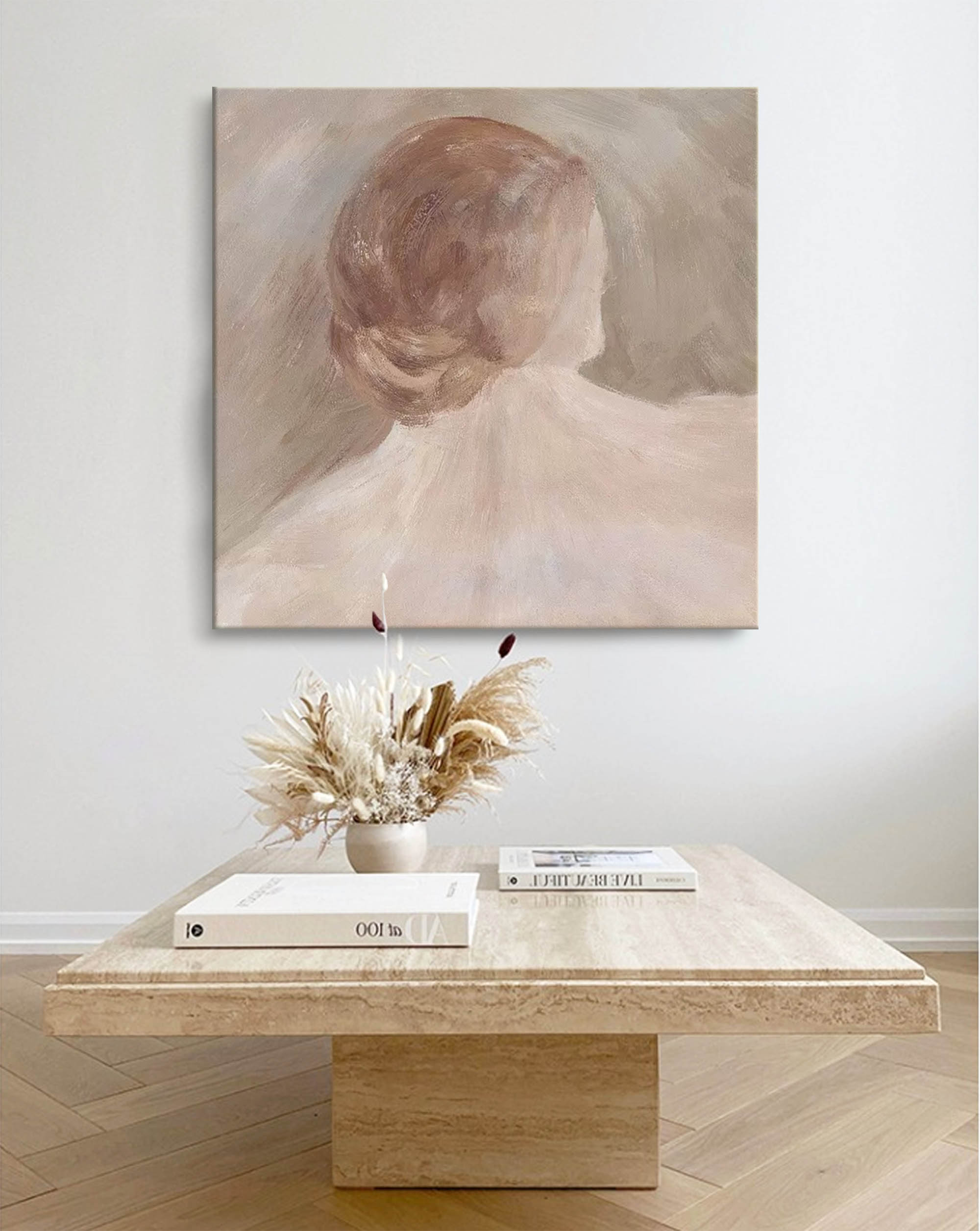 Minimalist Portrait Painting Framed Minimalist Woman Art Female Minimalist Wall Art