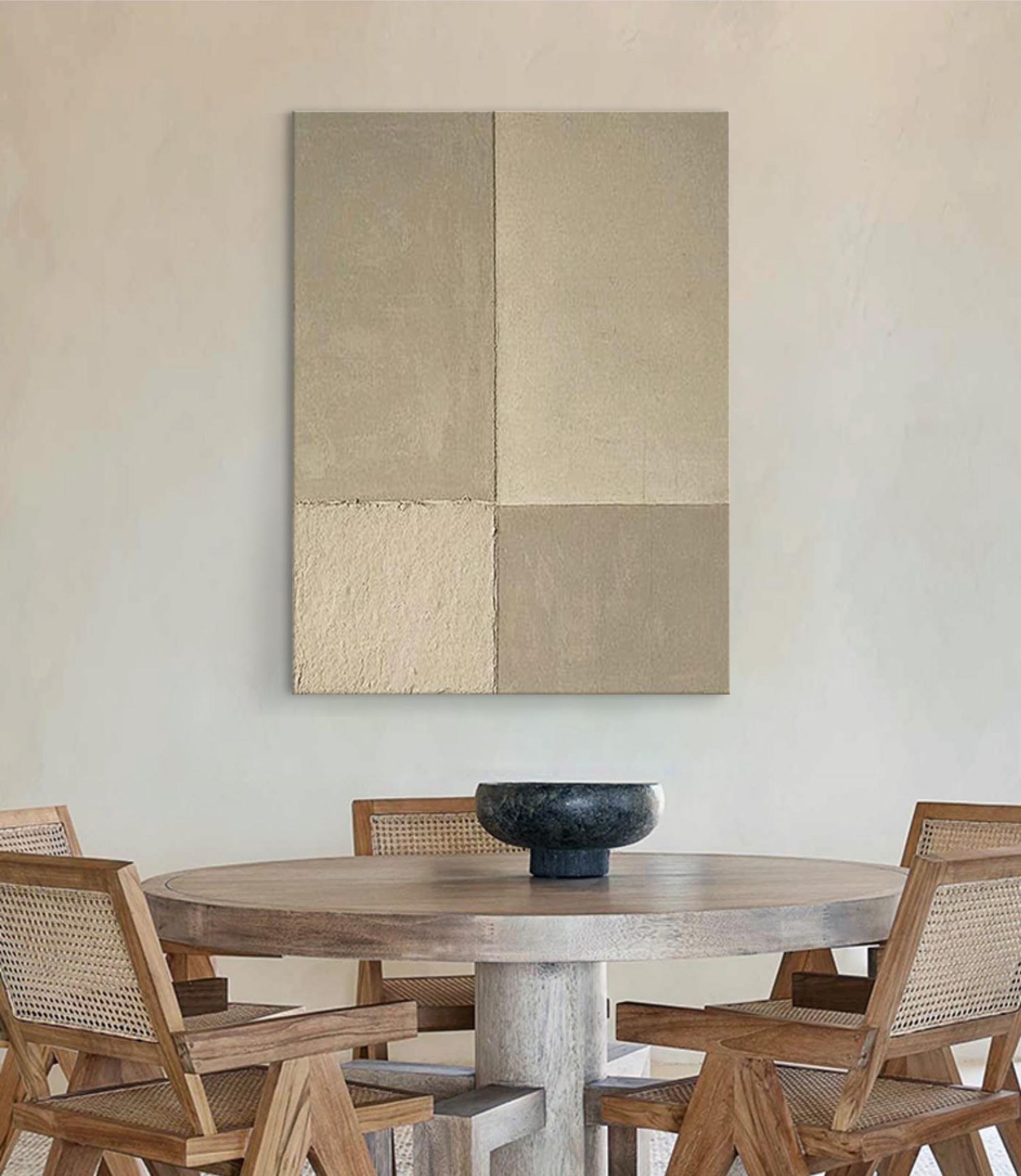 Large Beige Abstract Painting Beige Textured Wall Art Contemporary Minimalist Painting