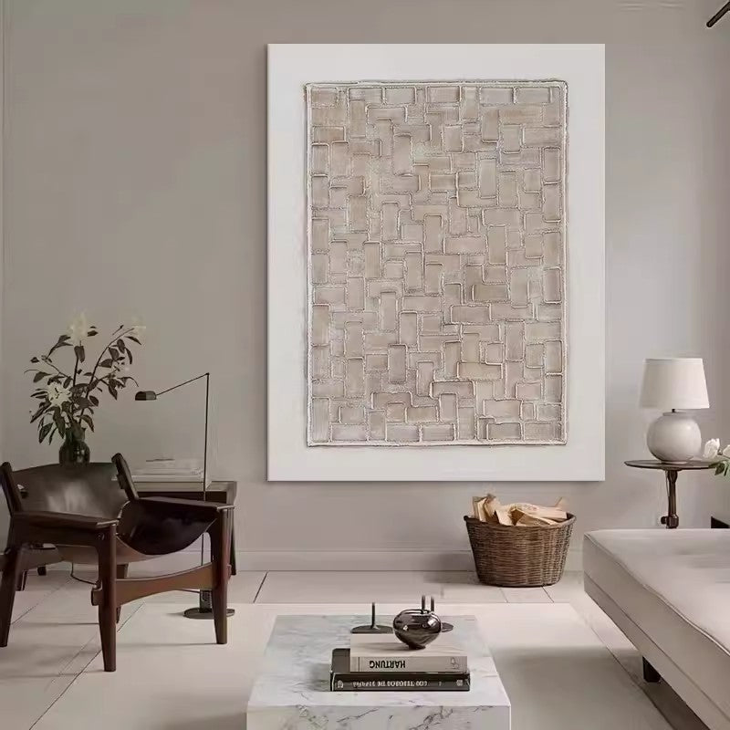 Pure Beige Minimalist Painting On Canvas Large Original Beige Minimalist Abstract Painting