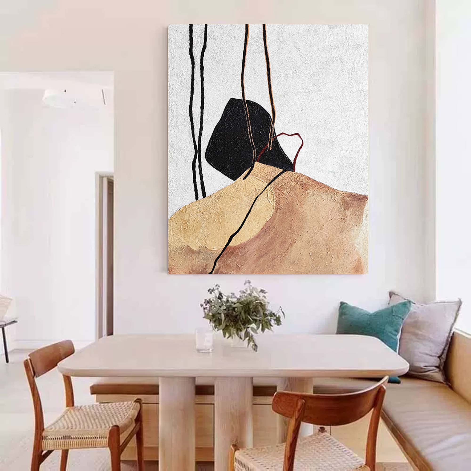 Contemporary Minimalist Painting Acrylic Framed Simplistic Art Minimalist Wall Painting