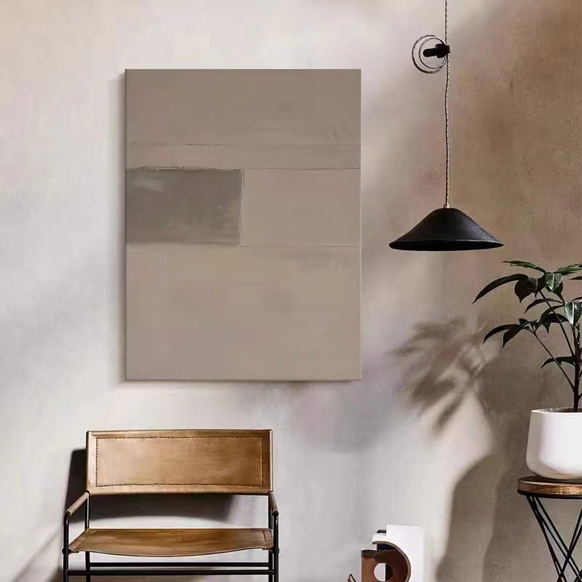 Beige And Grey Minimalist Wall Art Beige 3d Texture Painting Original Beige Abstract Painting