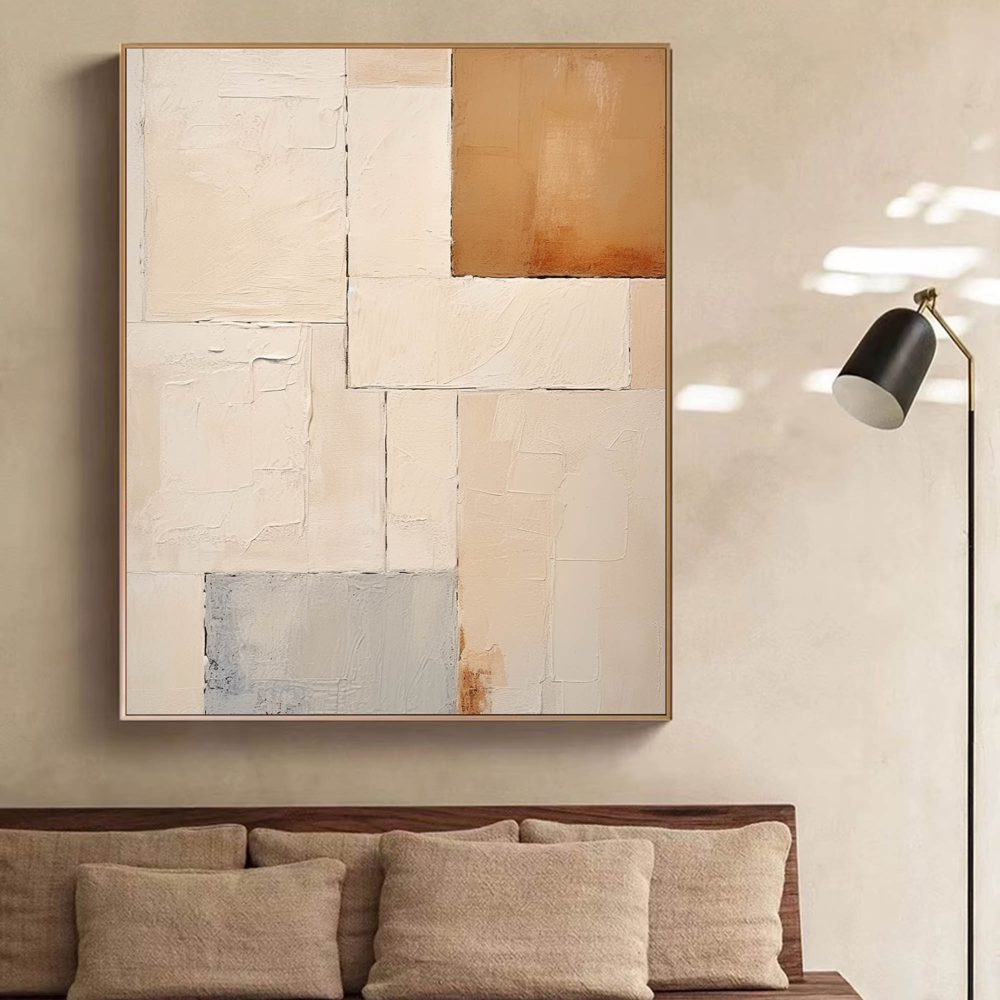 Large Beige And Brown Minimalist Wall Art Original Beige Brown Abstract Painting