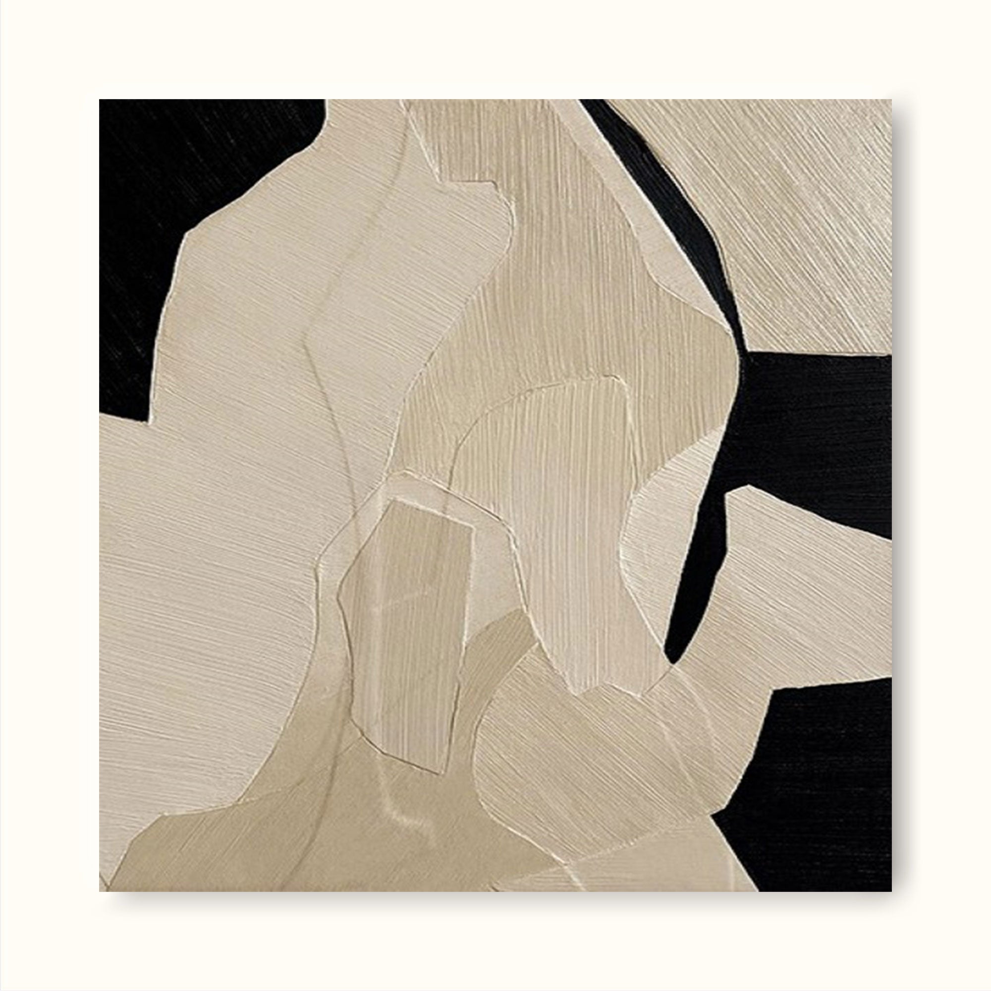 Beige Wabi Sabi Wall Art Black Beige Abstract Painting Beige Brown Abstract Painting