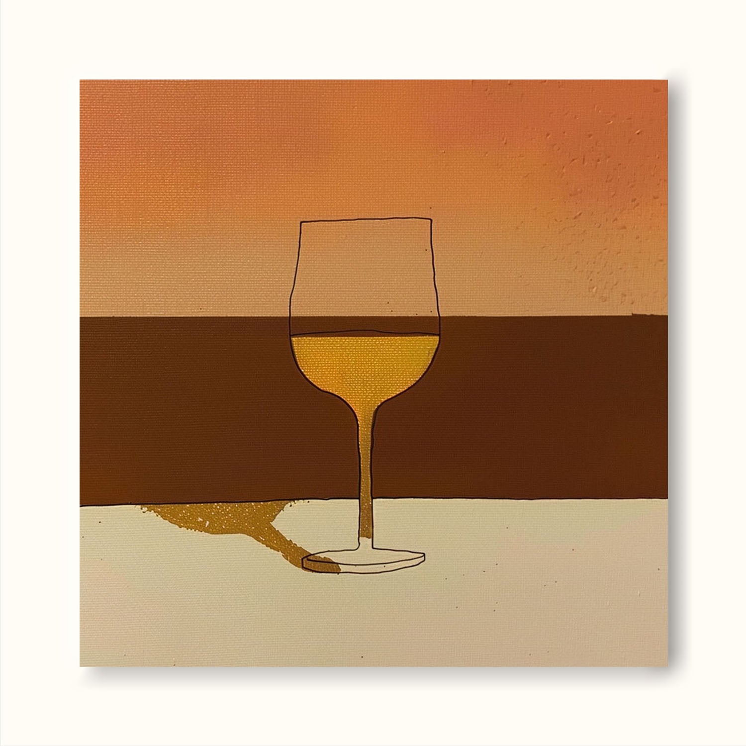 Mid Century Minimalist Painting On Canvas Minimalist Cup Wall Art On Canvas Large Retro Canvas Art