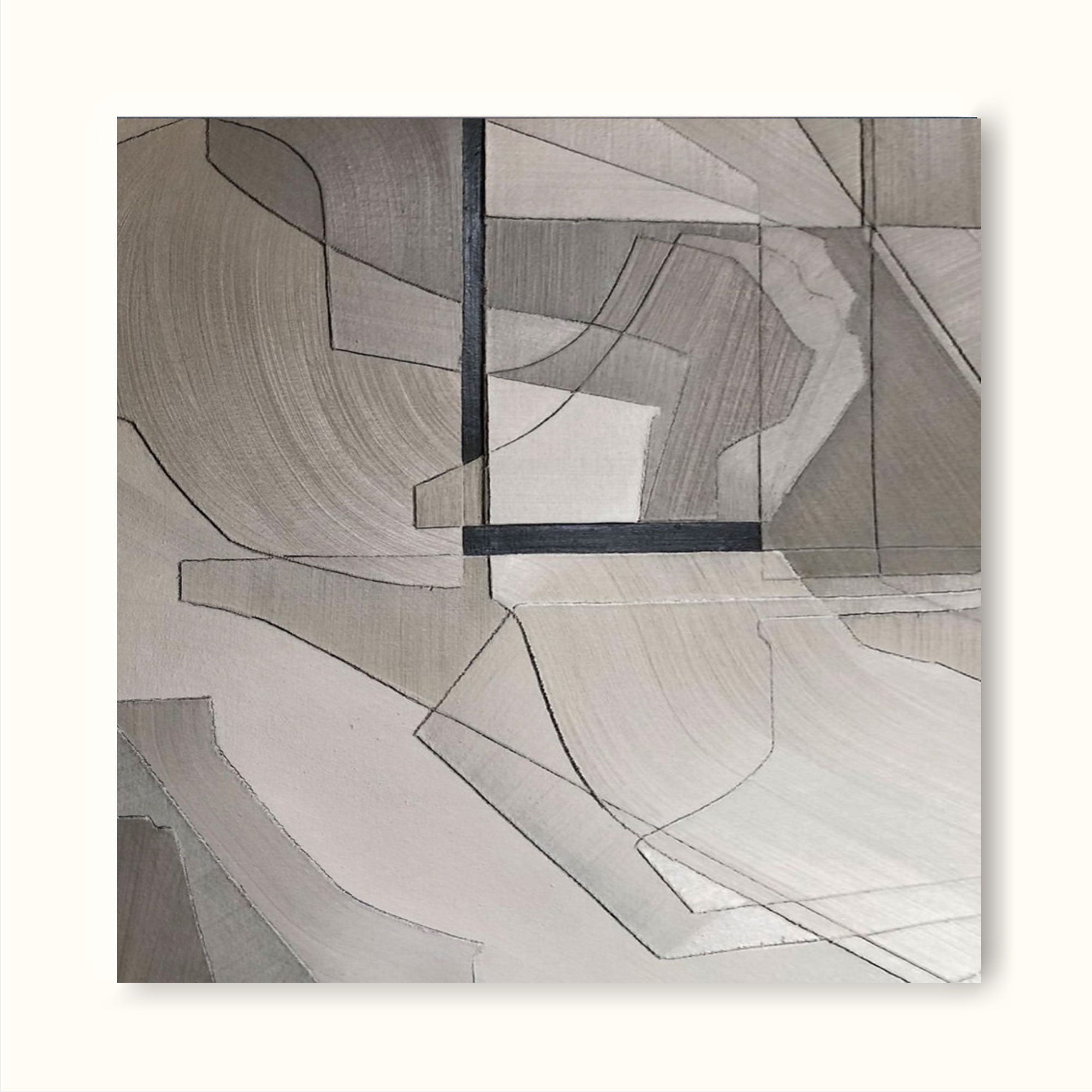 Gray and white Wabi Sabi Wall Art Gray and white Minimalist Canvas Art