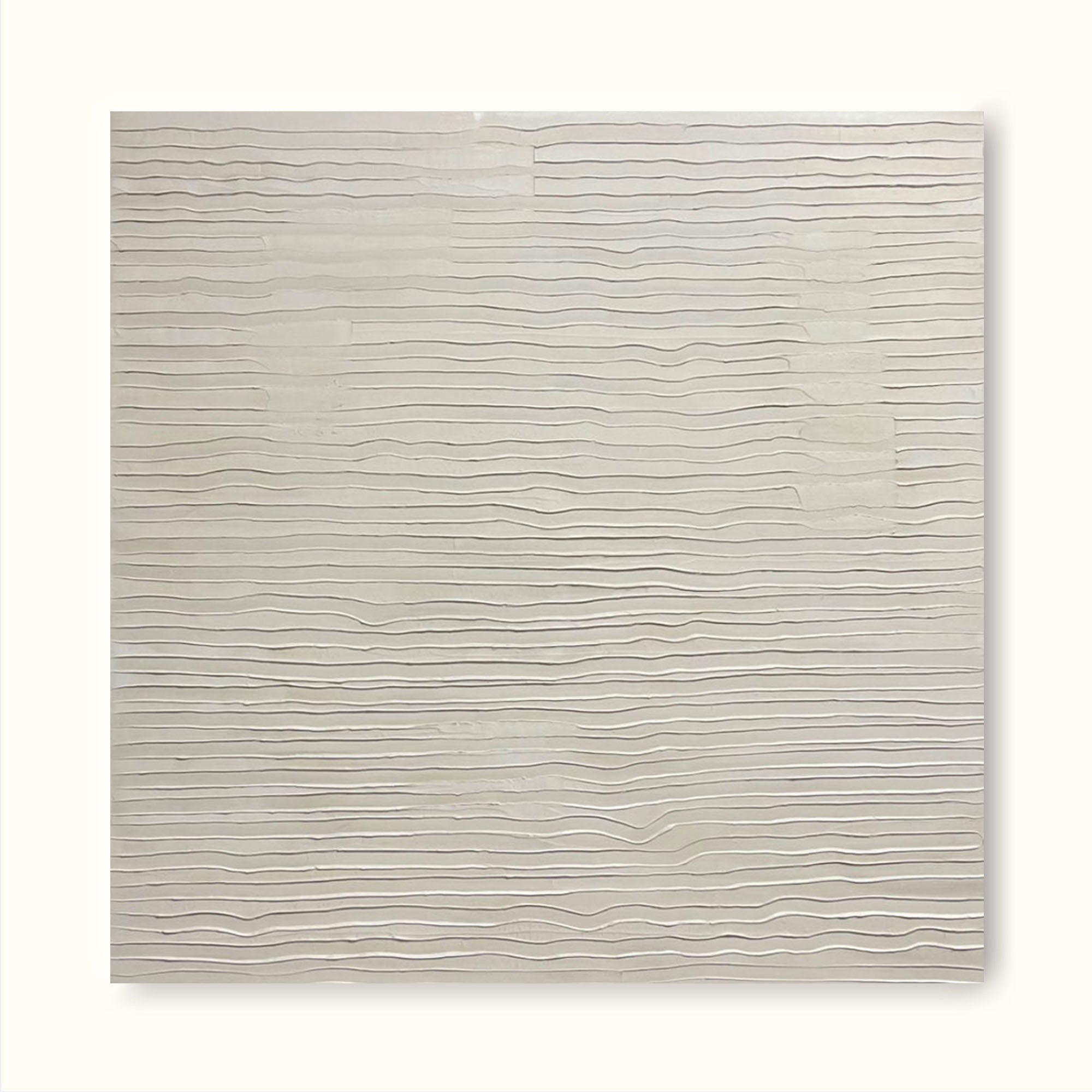 Pure Beige 3D Minimalist Painting on Canvas 3D texutred pure beige art Beige Texture Wall Art