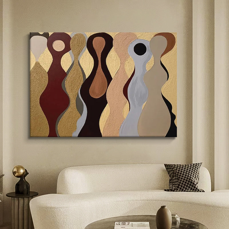 Abstract People Minimalist Wall Art Framed Abstract Minimalist Woman Painting Acrylic