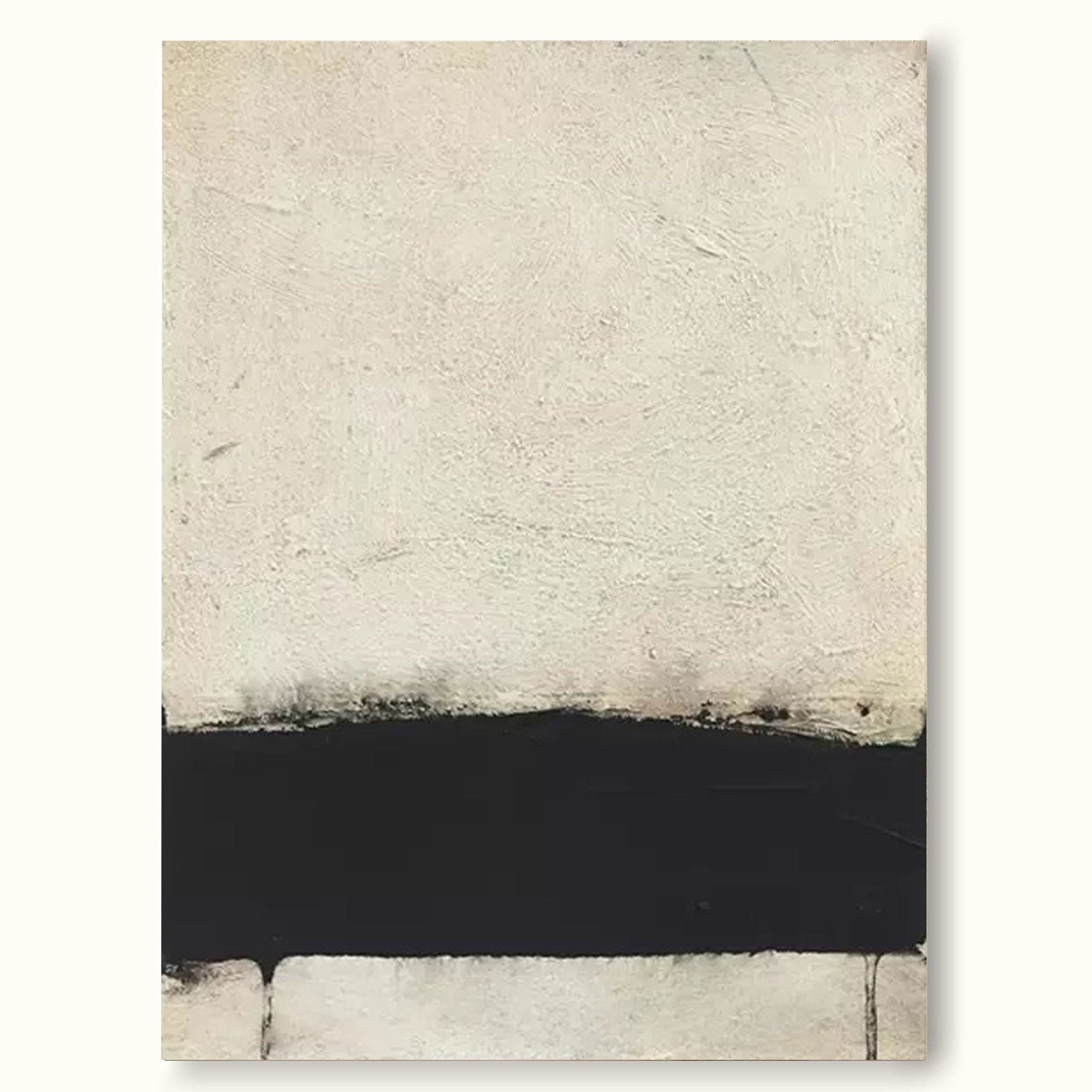 black and beige modern abstract minimalist painting vertical contemporary minimalist art