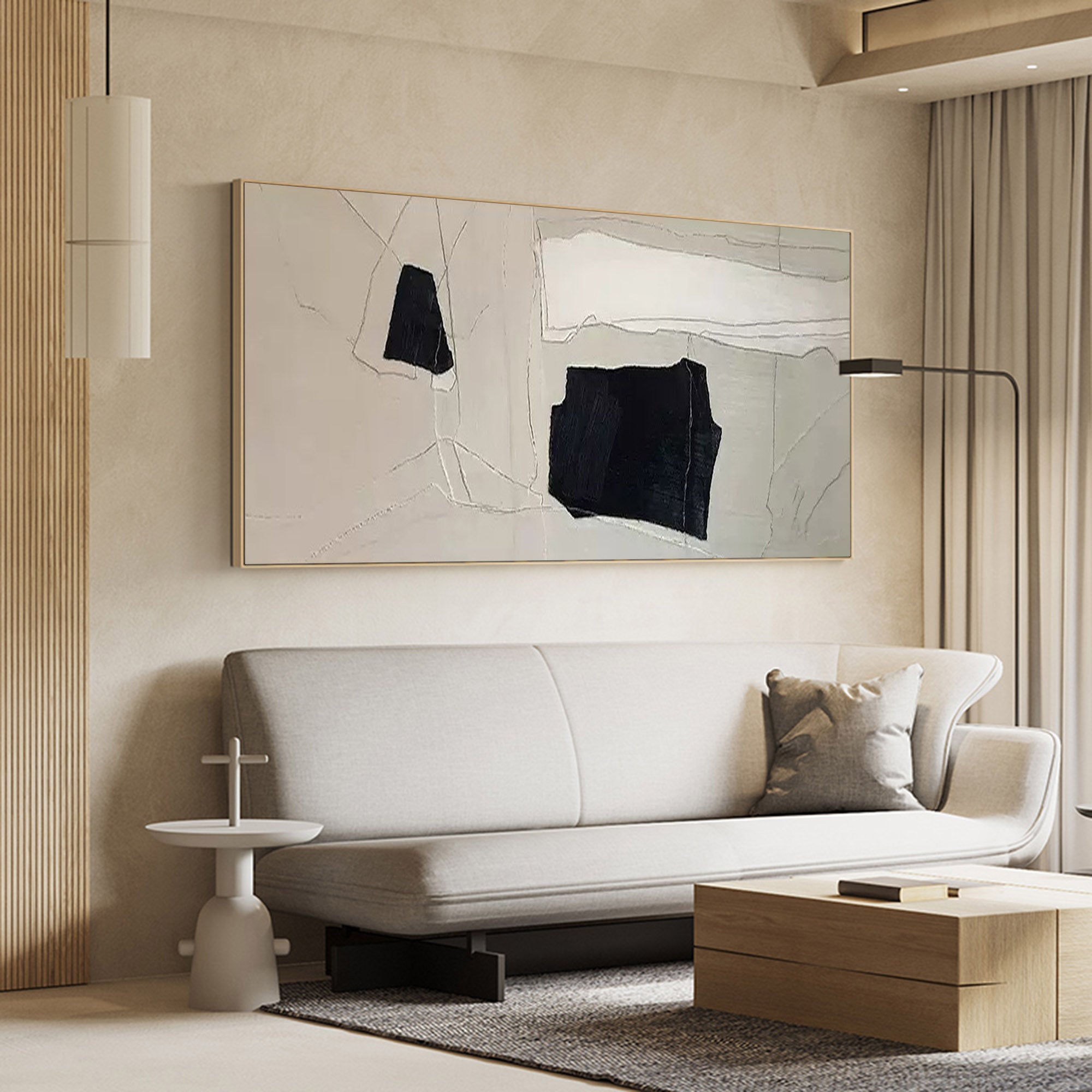 large texture minimalist geometric painting oversized neutral minimalist wall art