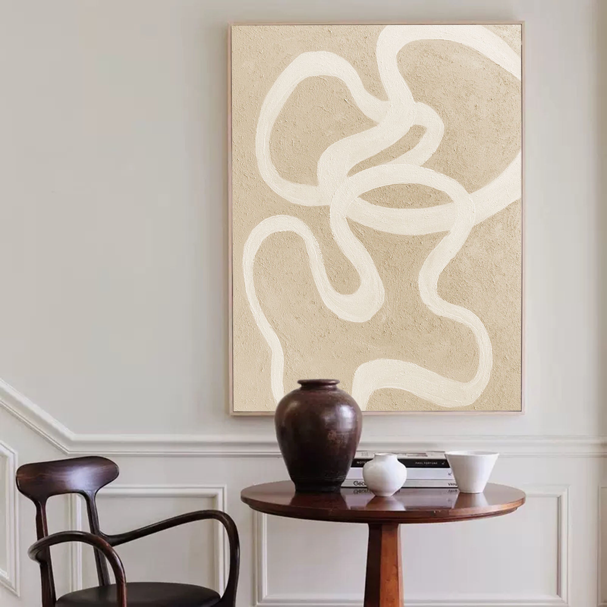 minimal art painting minimalist abstract line art large beige minimalist wall art framed