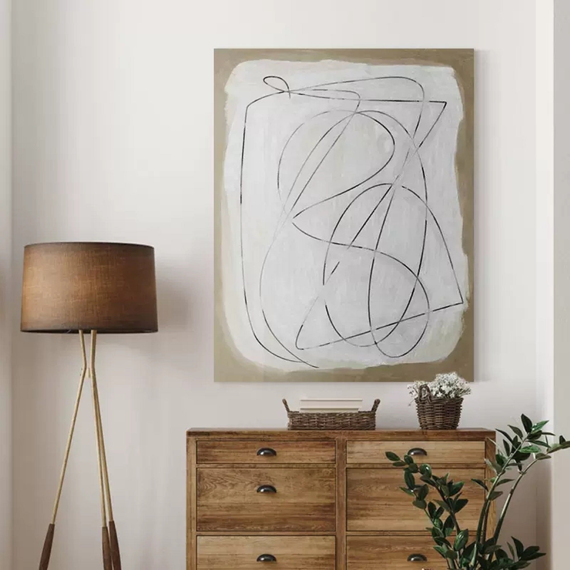 minimal line art painting minimalist acrylic painting framed japanese minimalist painting