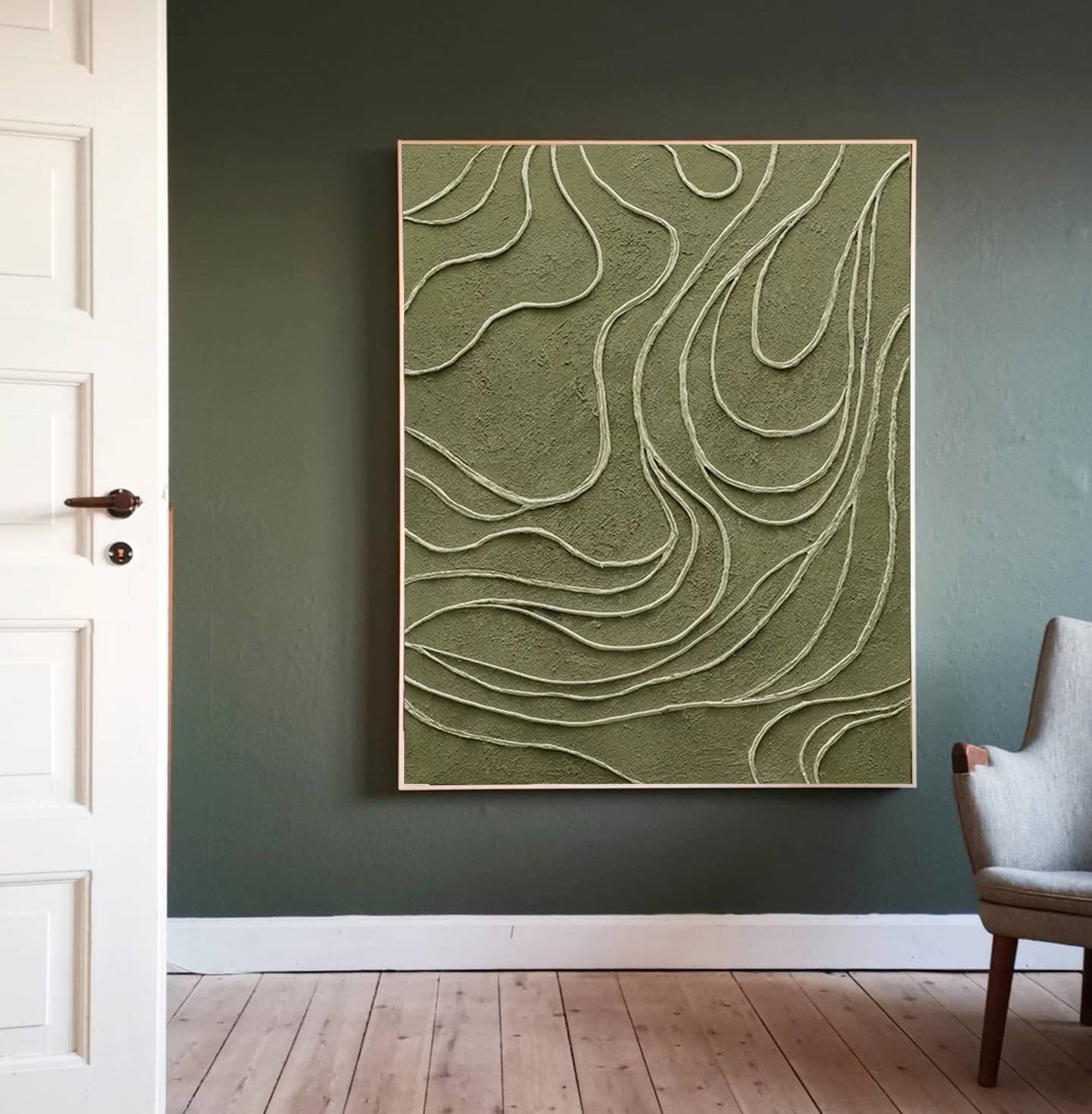 green abstract minimalist line art framed contemporary minimalist art famous minimalism art